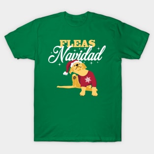 Feliz Navidad Fleas Navidad Yellow Lab Puppy Christmas T-Shirt